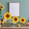 24 PCS Wooden Sunflower Table Decor – 3D Retro Floral Block Signs for Summer Farmhouse Centerpiece, Tiered Tray, Shelf, Mantel, Kitchen & Rustic Home Decoration